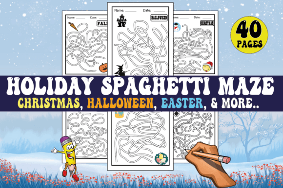 Holiday Spaghetti Maze Activities Kids