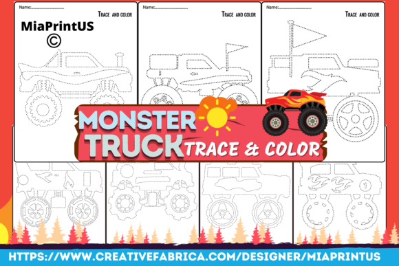 Monster Trucks Trace and Color Activity: A Fun Way to Build Skills and Creativity