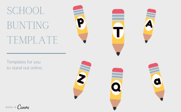School Alphabet Bunting Canva Template